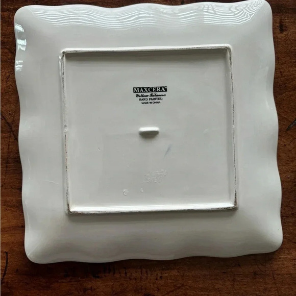 MAXCERA EUC DISH YELLOW BLUE EVENTS HOMEWARE HOME SQUARED SALAD PLATE 9” PLATES - Picture 6 of 6